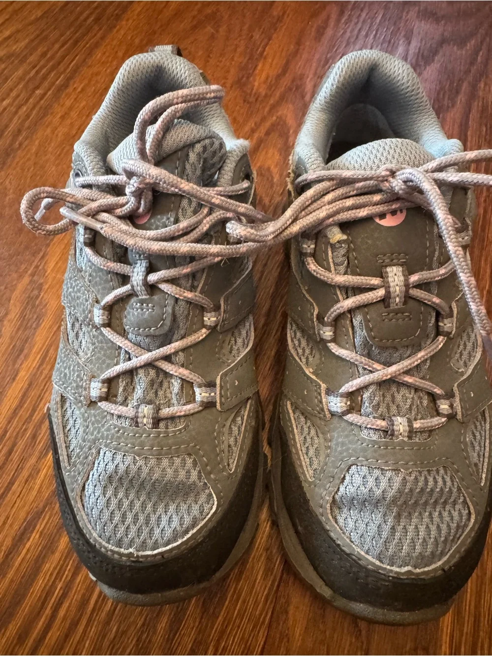 Merrell Kids Gray Trail Sneakers with Pink Accent size 1